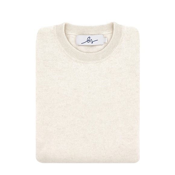 Men’s Boston Scott Golf Cashmere Crewneck Sweater (Oatmeal) *NWT - Picture 1 of 1